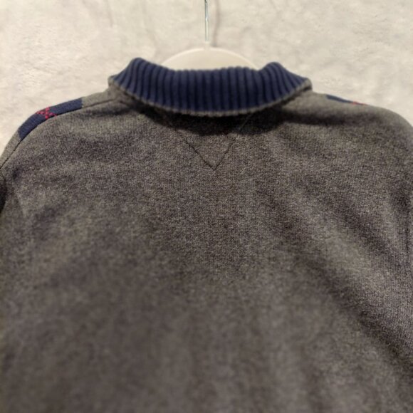 Tommy Hilfiger sweater mens size XL Chest 46 1/4 zip argyle cotton hipster Dad - Picture 6 of 16